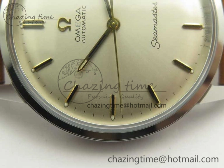 Seamaster 30 1962 date SS TW Best Edition White Dial Gold Markers On Brown Leather Strap MIYOTA Premium 8022