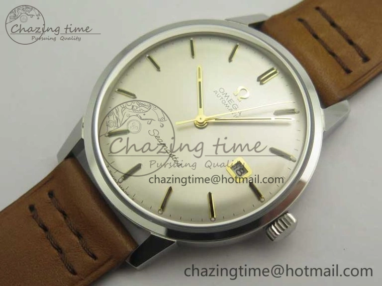 Seamaster 30 1962 date SS TW Best Edition White Dial Gold Markers On Brown Leather Strap MIYOTA Premium 8022