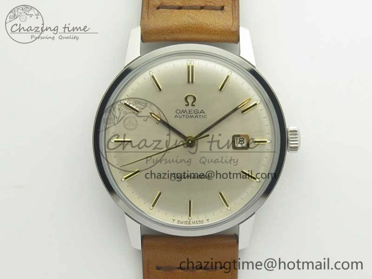 Seamaster 30 1962 date SS TW Best Edition White Dial Gold Markers On Brown Leather Strap MIYOTA Premium 8022