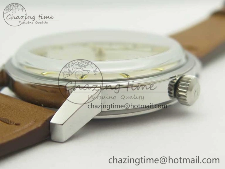 Seamaster 30 1962 date SS TW Best Edition White Dial Gold Markers On Brown Leather Strap MIYOTA Premium 8022