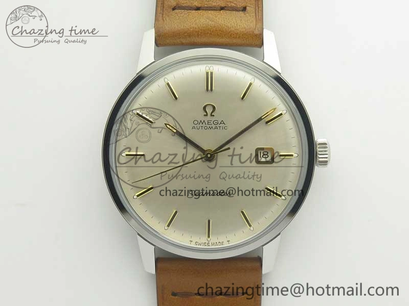 Seamaster 30 1962 date SS TW Best Edition White Dial Gold Markers On Brown Leather Strap MIYOTA Premium 8022
