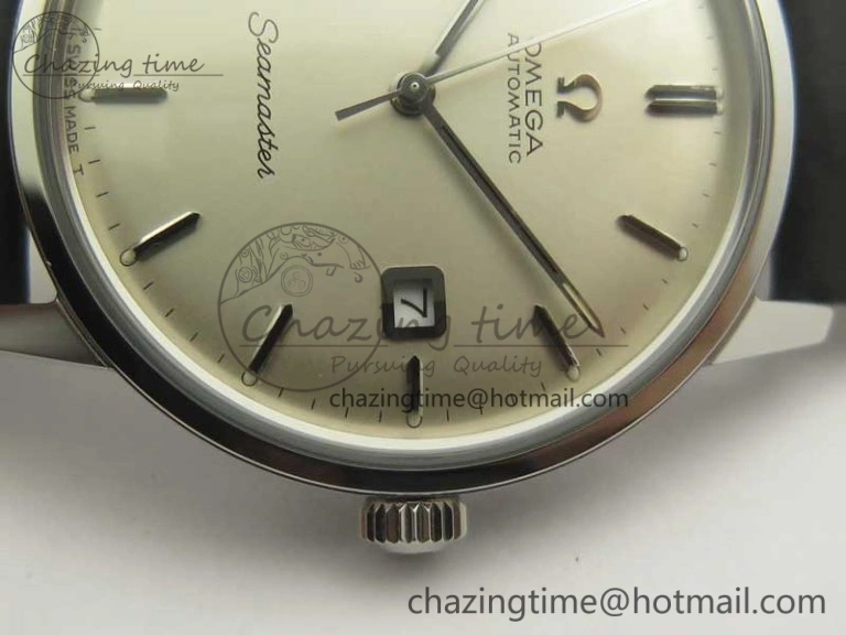 Seamaster 30 1962 date SS TW Best Edition White Dial Silver Markers On Black Leather Strap MIYOTA WaterResistant 8021