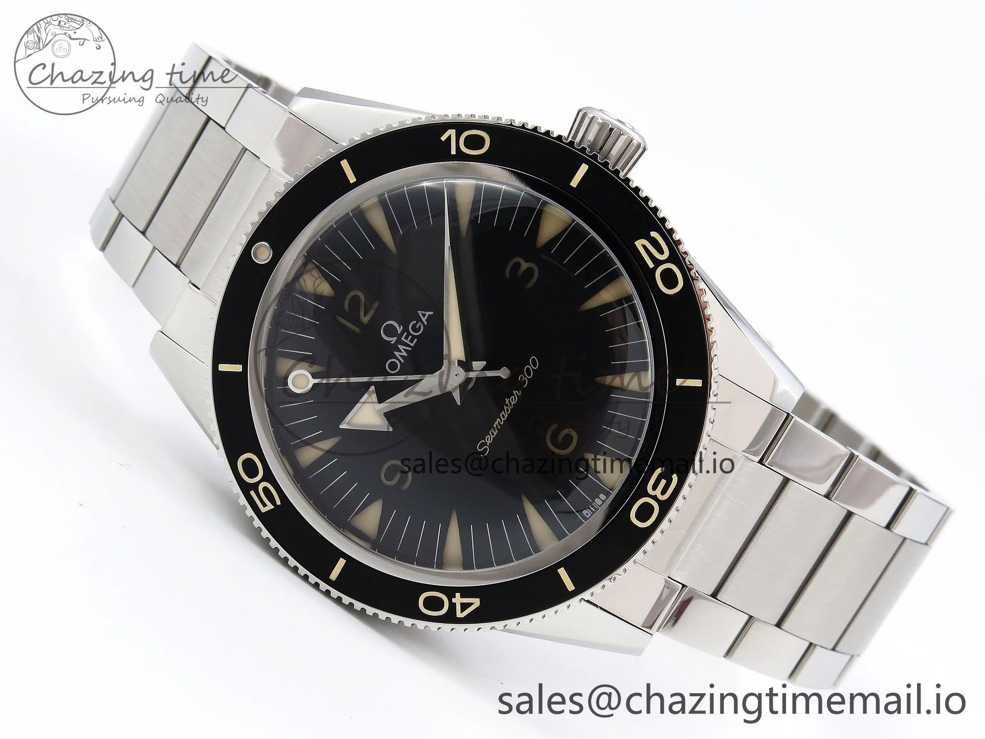 Seamaster 300 Heritage VSF 1:1 Best Edition Black Dial on SS Bracelet A8912 Super Clone Timeless 7715