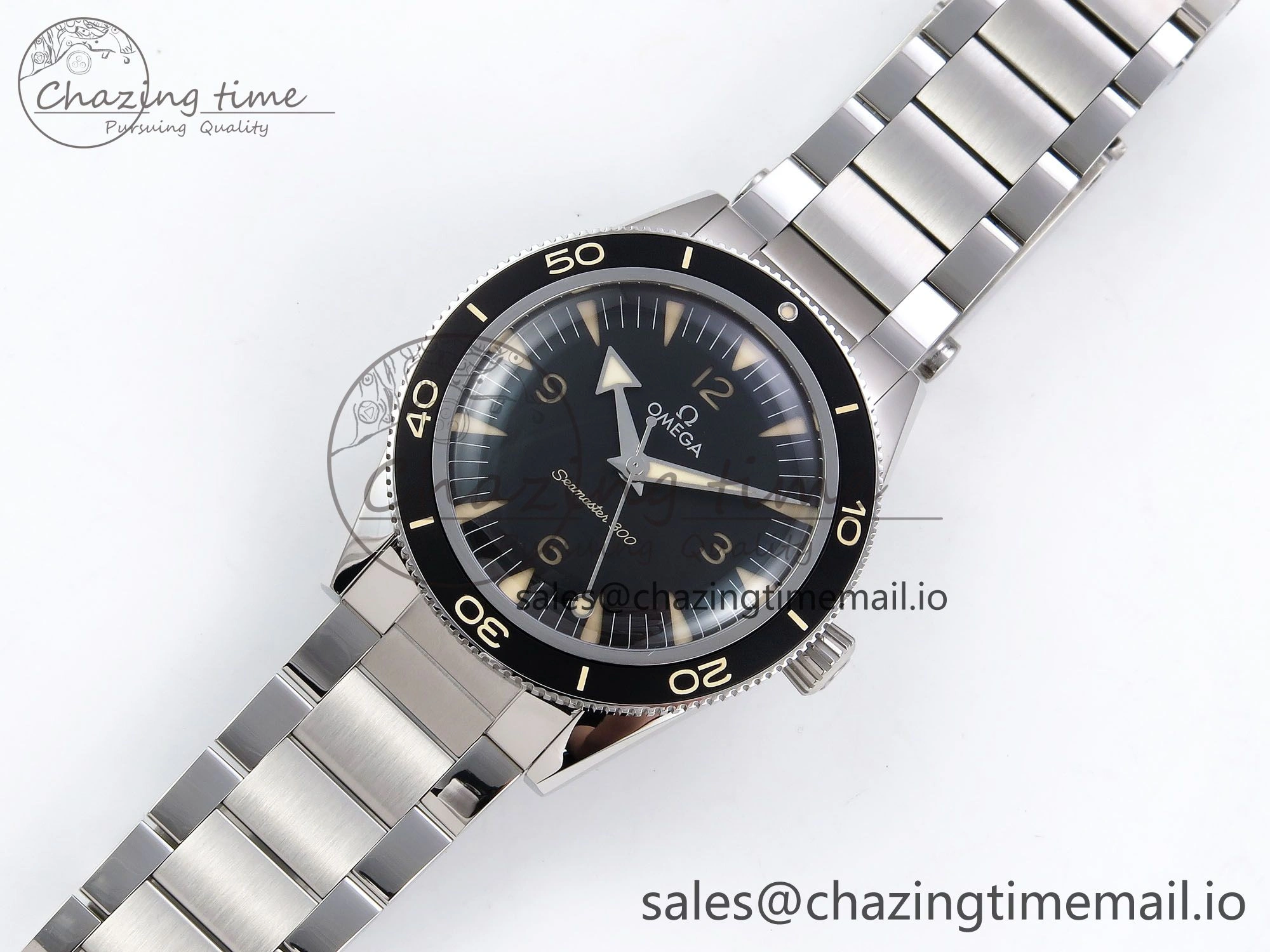Seamaster 300 Heritage VSF 1:1 Best Edition Black Dial on SS Bracelet A8912 Super Clone Timeless 7715