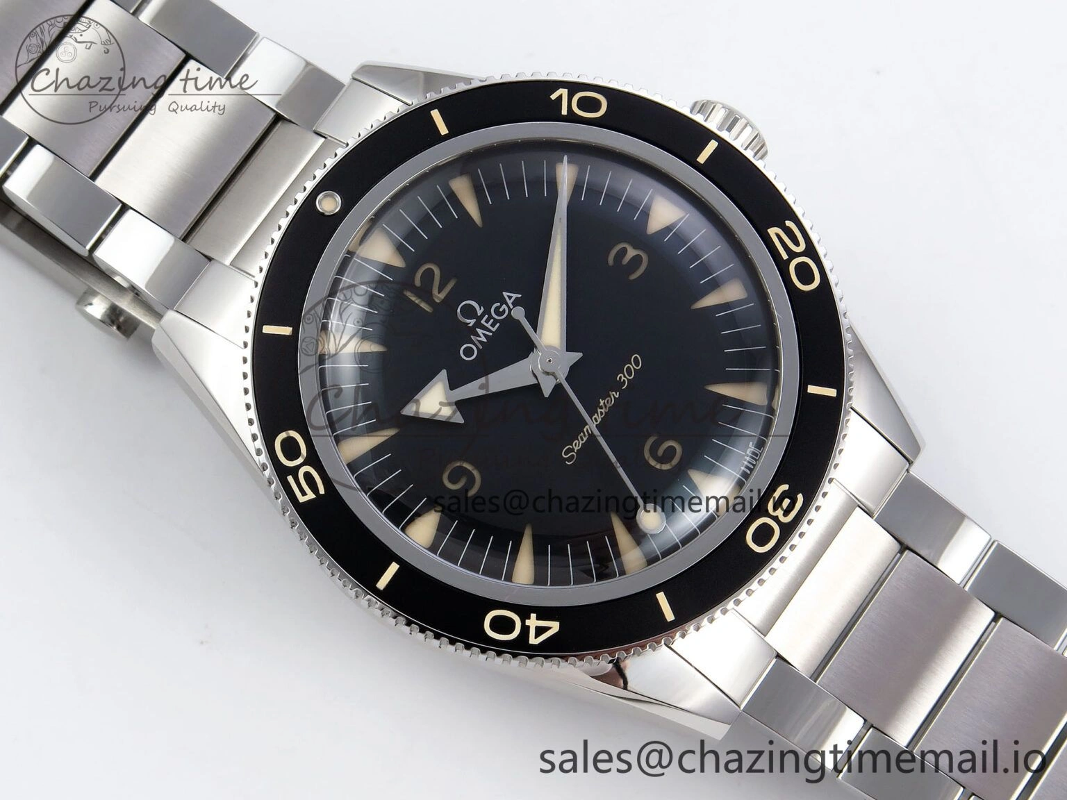 Seamaster 300 Heritage VSF 1:1 Best Edition Black Dial on SS Bracelet A8912 Super Clone Timeless 7715