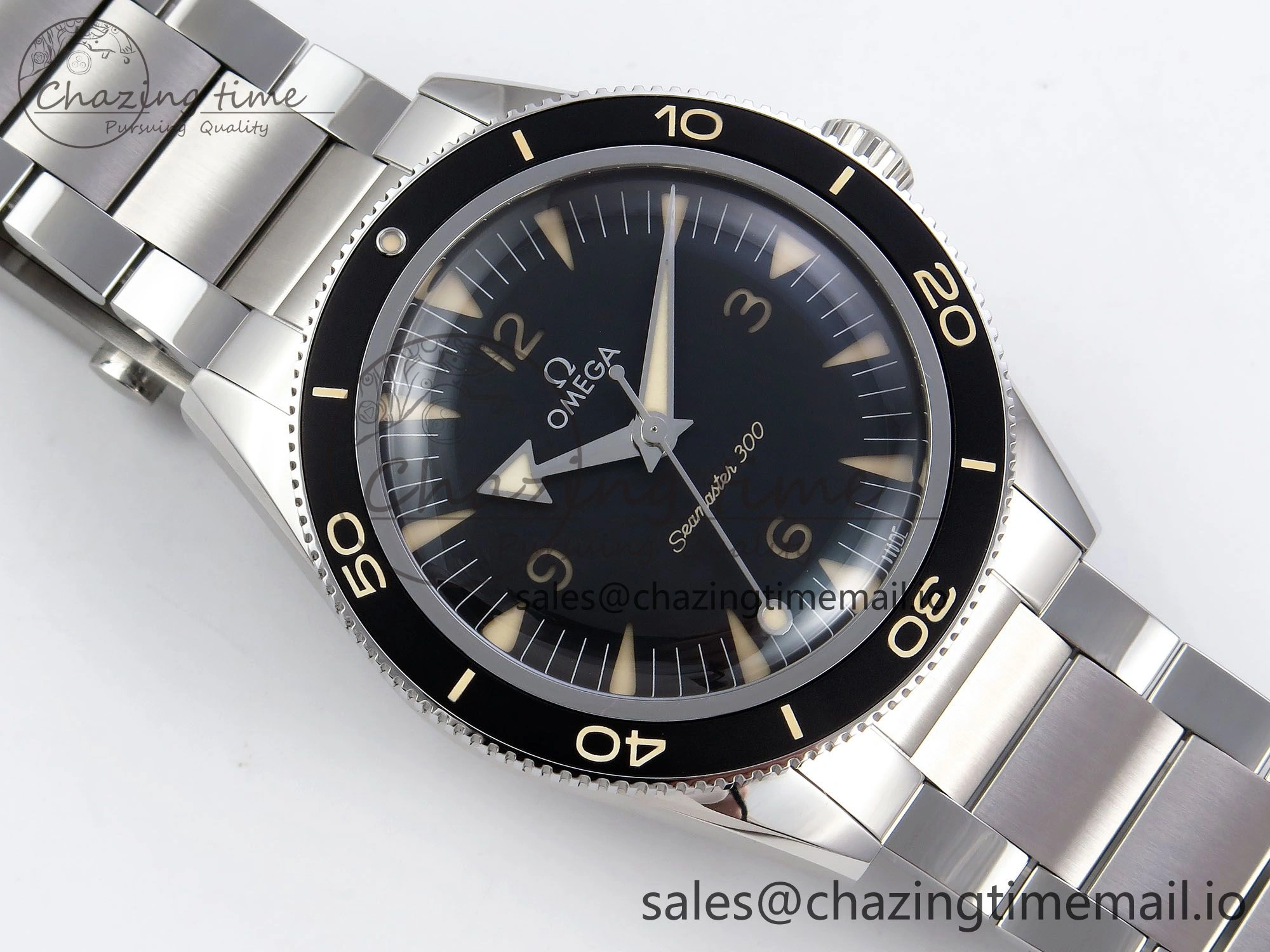 Seamaster 300 Heritage VSF 1:1 Best Edition Black Dial on SS Bracelet A8912 Super Clone Timeless 7715