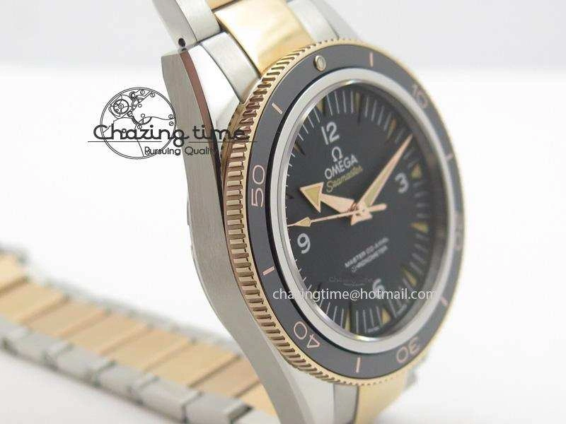 Durable Seamaster 300 Master Co-Axial Liquidmetal V6F Best Edition RG Bezel On SS RG Bracelet A8400 (Free Nylon Strap) 8267