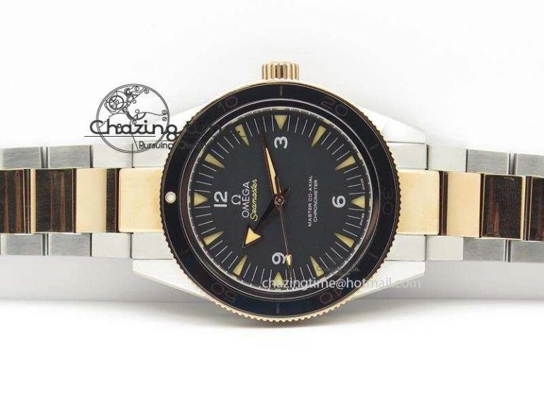 Durable Seamaster 300 Master Co-Axial Liquidmetal V6F Best Edition RG Bezel On SS RG Bracelet A8400 (Free Nylon Strap) 8267