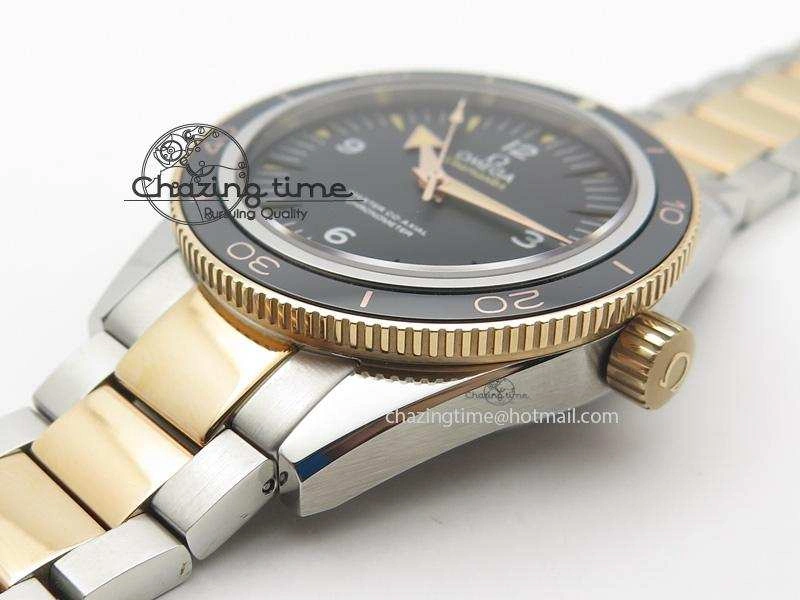 Durable Seamaster 300 Master Co-Axial Liquidmetal V6F Best Edition RG Bezel On SS RG Bracelet A8400 (Free Nylon Strap) 8267