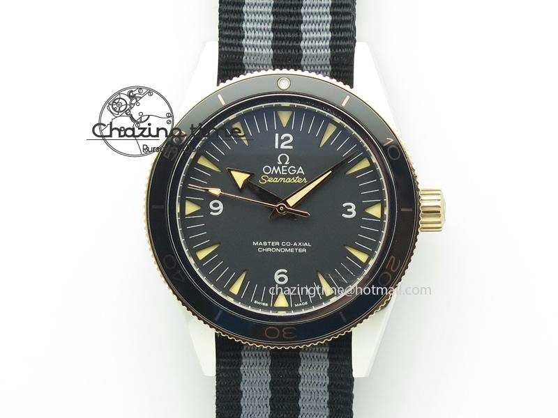 Durable Seamaster 300 Master Co-Axial Liquidmetal V6F Best Edition RG Bezel On SS RG Bracelet A8400 (Free Nylon Strap) 8267
