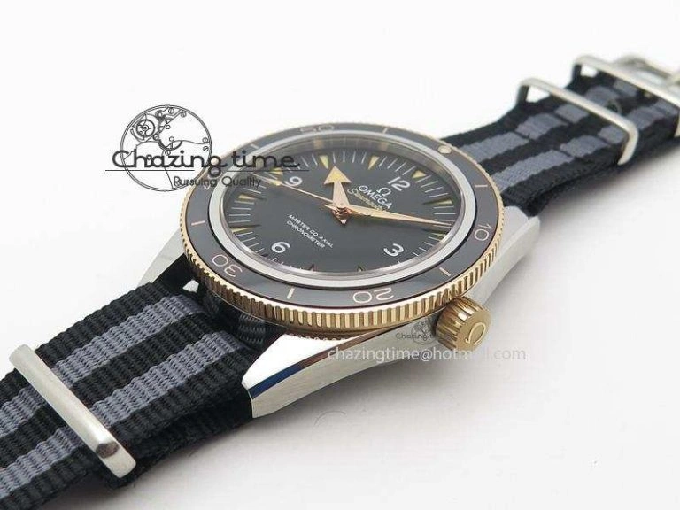 Durable Seamaster 300 Master Co-Axial Liquidmetal V6F Best Edition RG Bezel On SS RG Bracelet A8400 (Free Nylon Strap) 8267