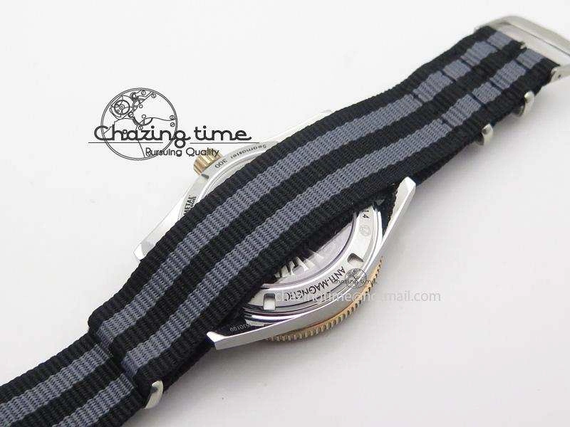 Durable Seamaster 300 Master Co-Axial Liquidmetal V6F Best Edition RG Bezel On SS RG Bracelet A8400 (Free Nylon Strap) 8267