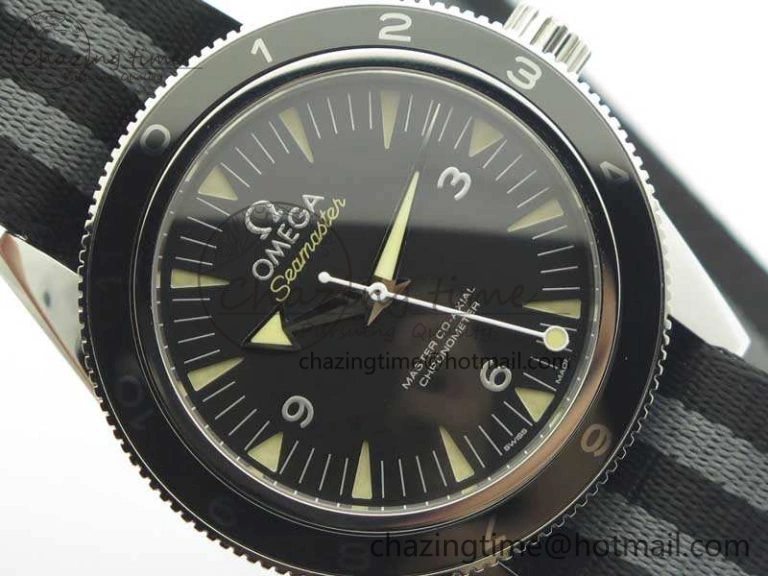 Seamaster 300 Master Spectre SS MKS Best Edition Black Dial On Nylon Strap A TimelessDesign 8083