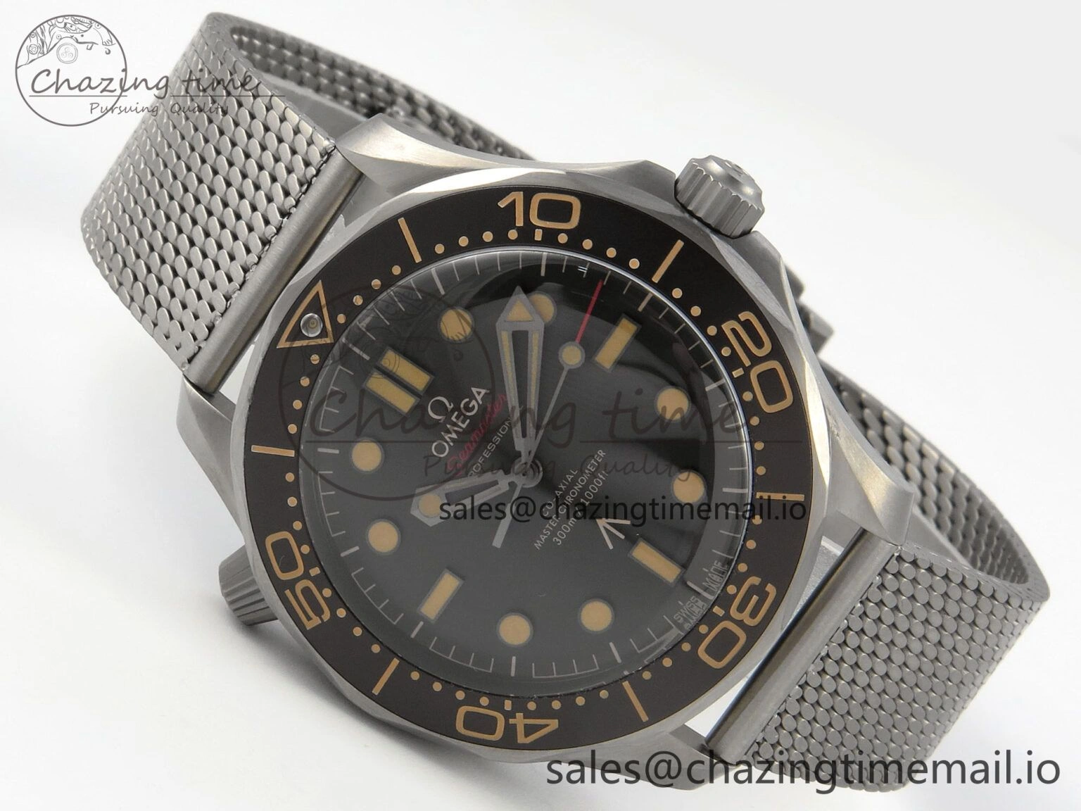 Seamaster 300 “No Time to Die” V6 Titanium VSF 1:1 Best Edition On Titanium Mesh Bracelet A8806 (Free Nato) Resilient 7656
