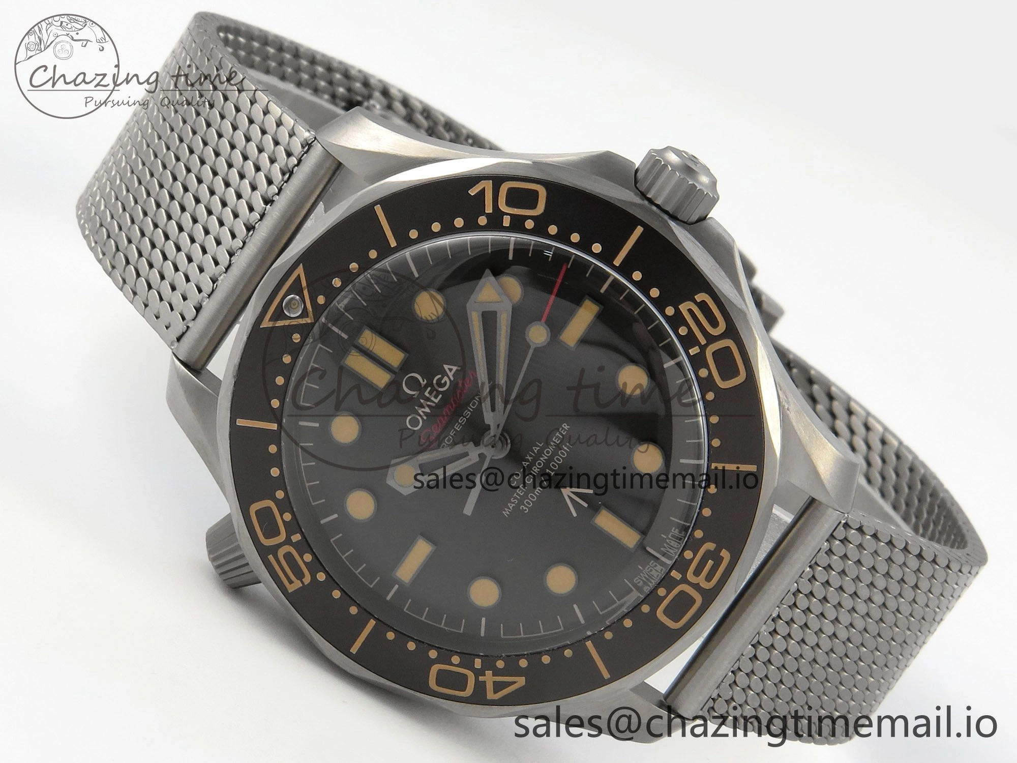Seamaster 300 “No Time to Die” V6 Titanium VSF 1:1 Best Edition On Titanium Mesh Bracelet A8806 (Free Nato) Resilient 7656