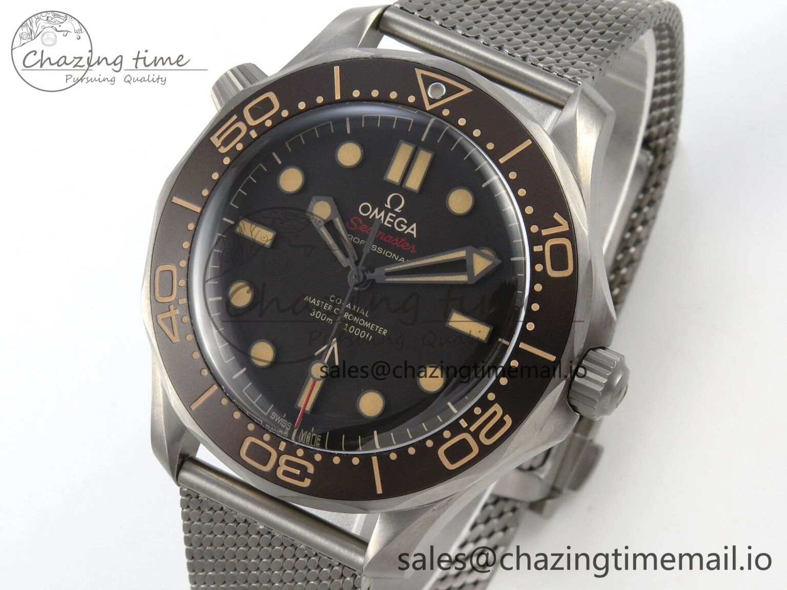 Seamaster 300 “No Time to Die” V6 Titanium VSF 1:1 Best Edition On Titanium Mesh Bracelet A8806 (Free Nato) Resilient 7656