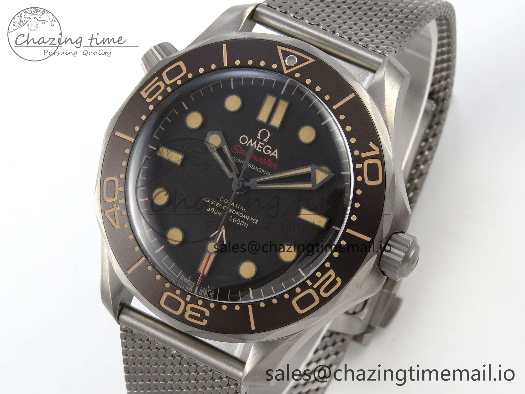 Seamaster 300 “No Time to Die” V6 Titanium VSF 1:1 Best Edition On Titanium Mesh Bracelet A8806 (Free Nato) Resilient 7656