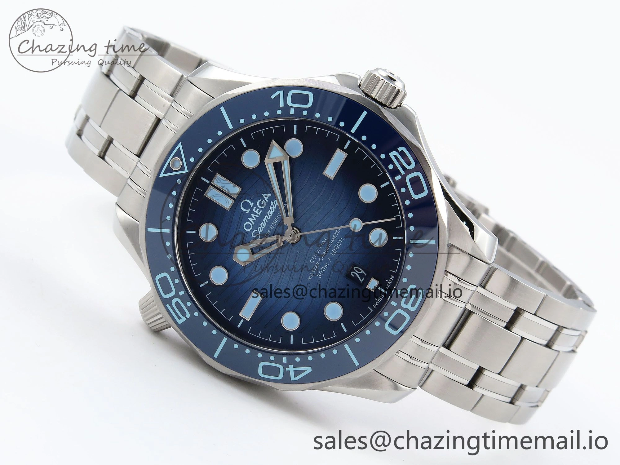 Seamaster 300 VSF 1:1 Best Edition Summer Blue Dial on SS Bracelet A Practical 7717