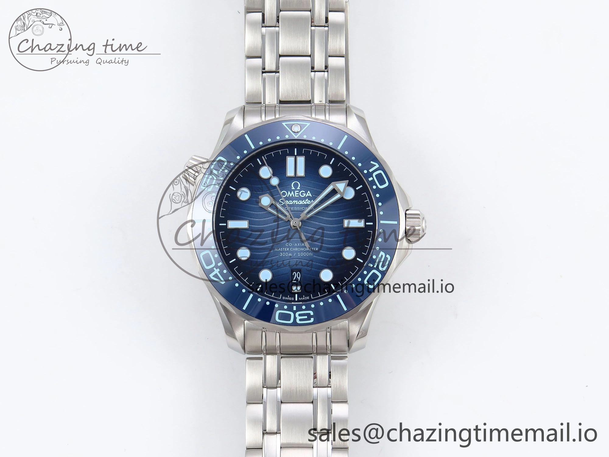 Seamaster 300 VSF 1:1 Best Edition Summer Blue Dial on SS Bracelet A Practical 7717