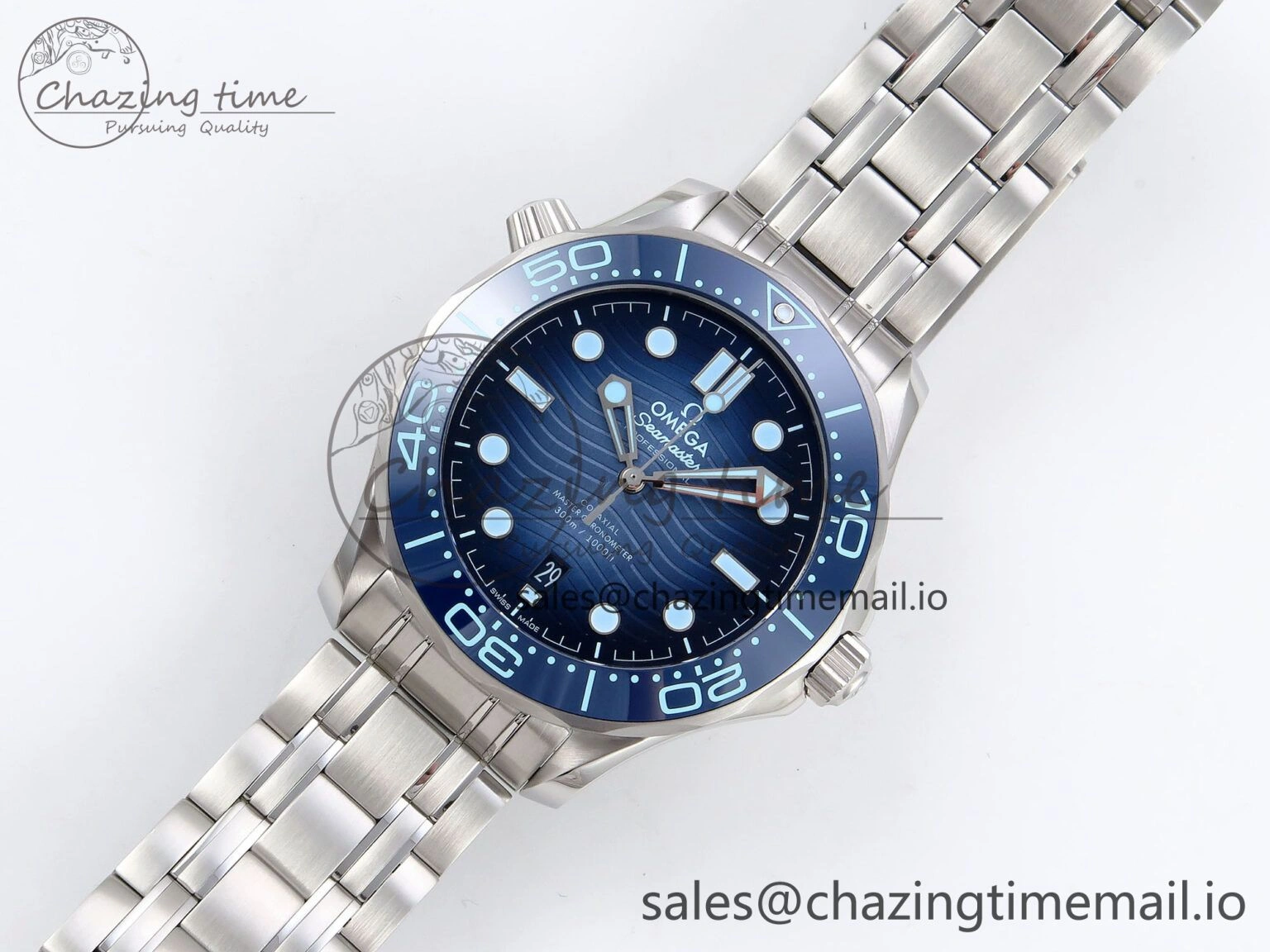 Seamaster 300 VSF 1:1 Best Edition Summer Blue Dial on SS Bracelet A Practical 7717