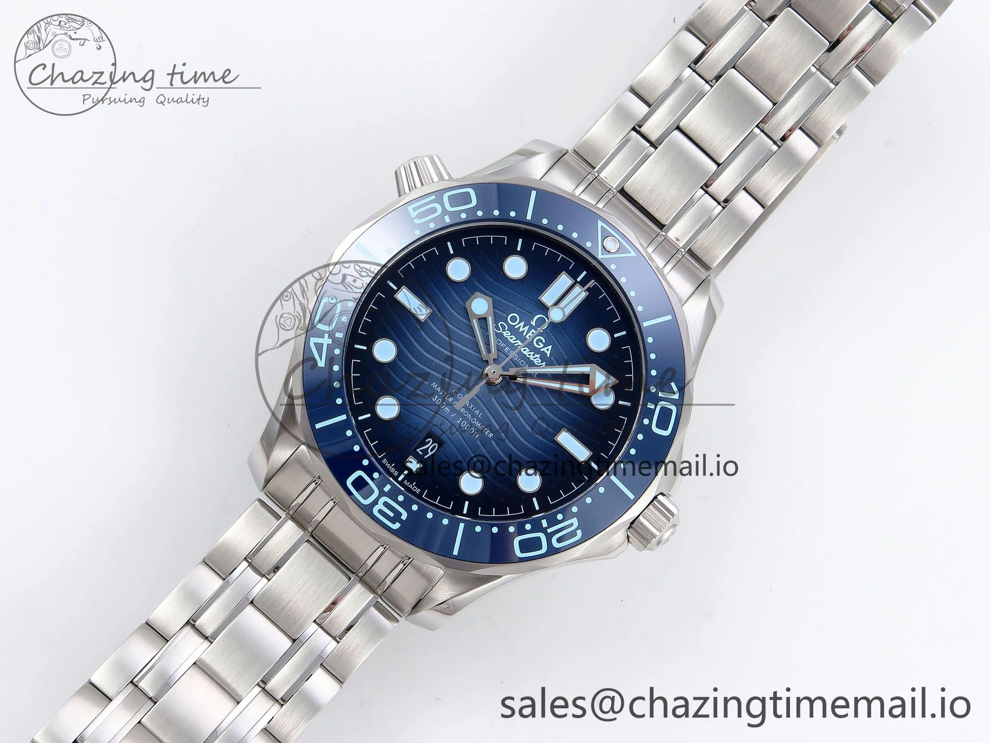 Seamaster 300 VSF 1:1 Best Edition Summer Blue Dial on SS Bracelet A Practical 7717