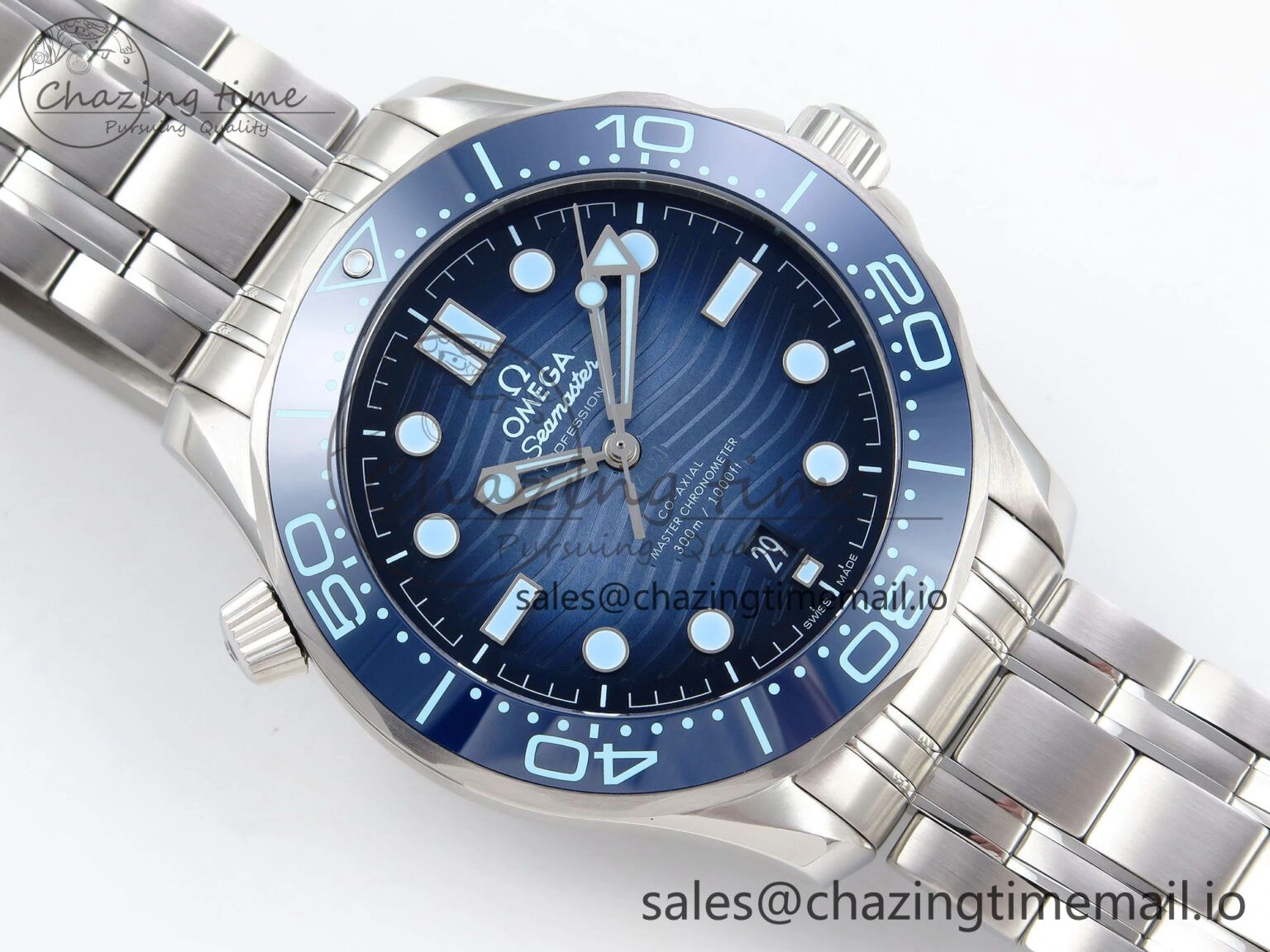 Seamaster 300 VSF 1:1 Best Edition Summer Blue Dial on SS Bracelet A Practical 7717