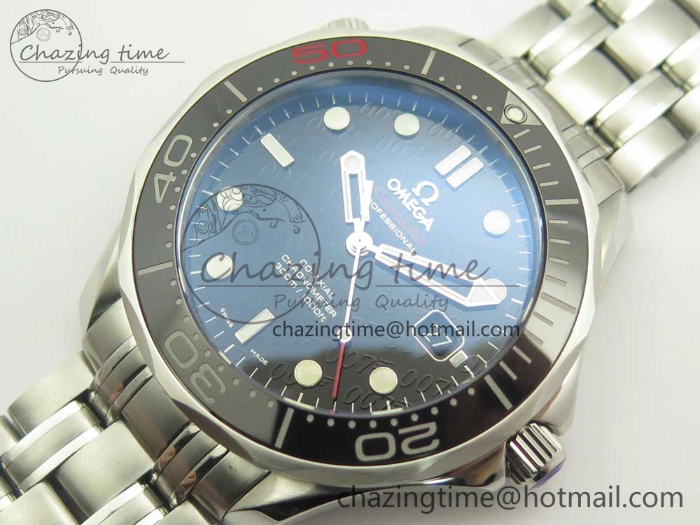 Seamaster 300M 007 50th SS MKS V3 1:1 Best Edition Black 007 Dial Ceramic Bezel on SS Bracelet A Practical 7982