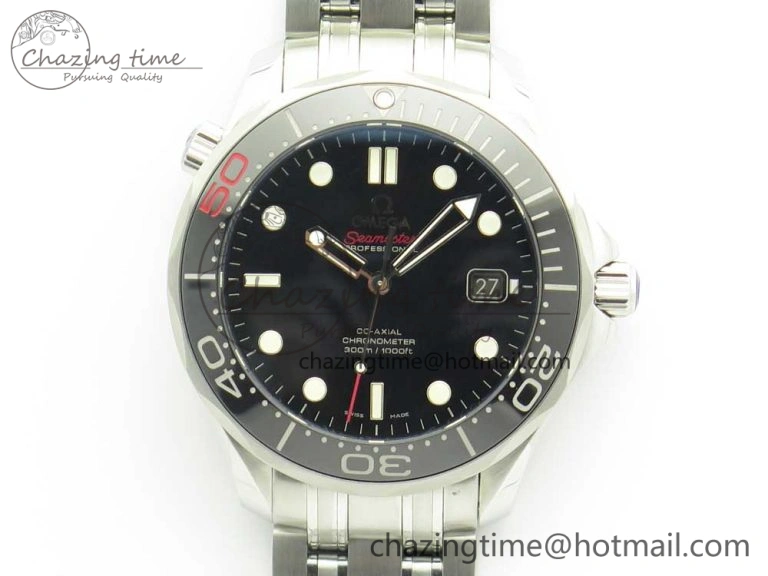 Seamaster 300M 007 50th SS MKS V3 1:1 Best Edition Black 007 Dial Ceramic Bezel on SS Bracelet A Practical 7982