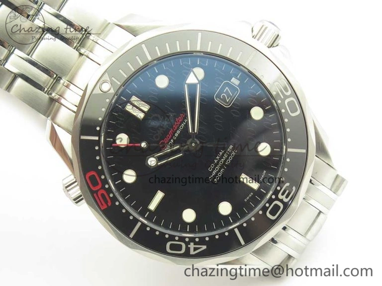 Seamaster 300M 007 50th SS MKS V3 1:1 Best Edition Black 007 Dial Ceramic Bezel on SS Bracelet A Practical 7982