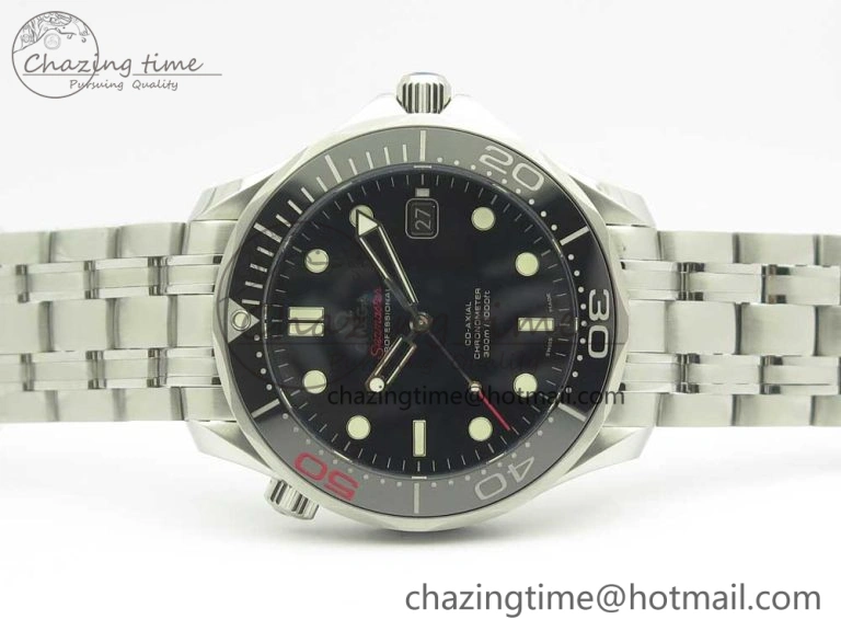 Seamaster 300M 007 50th SS MKS V3 1:1 Best Edition Black 007 Dial Ceramic Bezel on SS Bracelet A Practical 7982