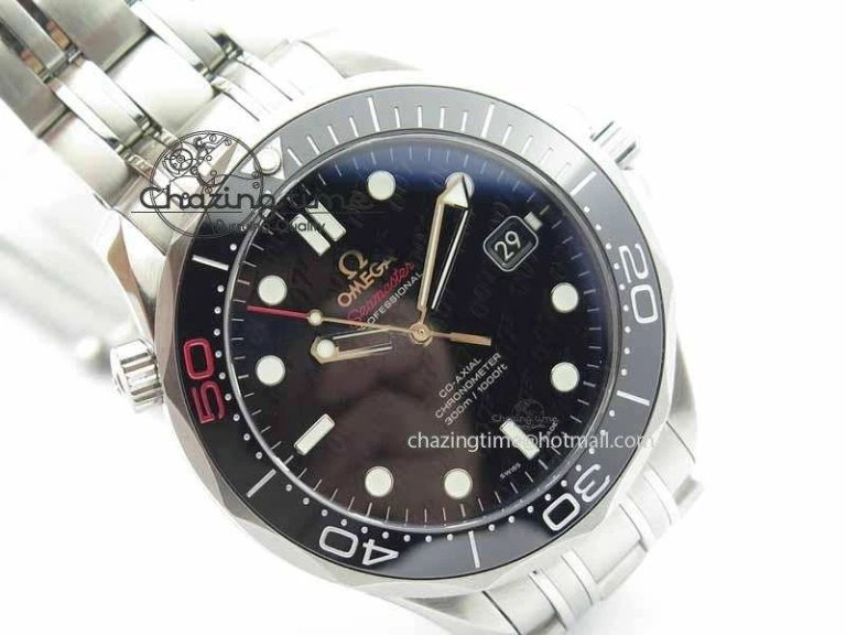 Seamaster 300M 007 SS MK 1:1 Best Edition Black 007 Dial Ceramic Bezel On SS Bracelet A Affordable 8178