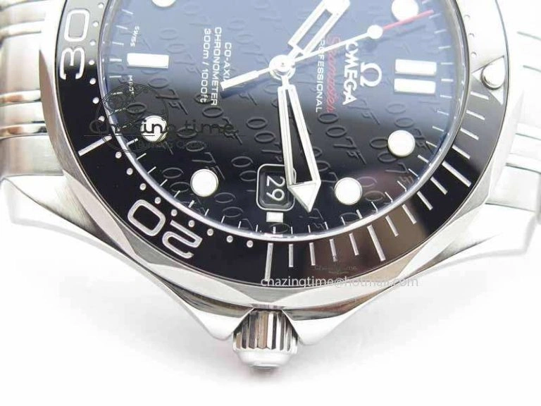 Seamaster 300M 007 SS MK 1:1 Best Edition Black 007 Dial Ceramic Bezel On SS Bracelet A Affordable 8178