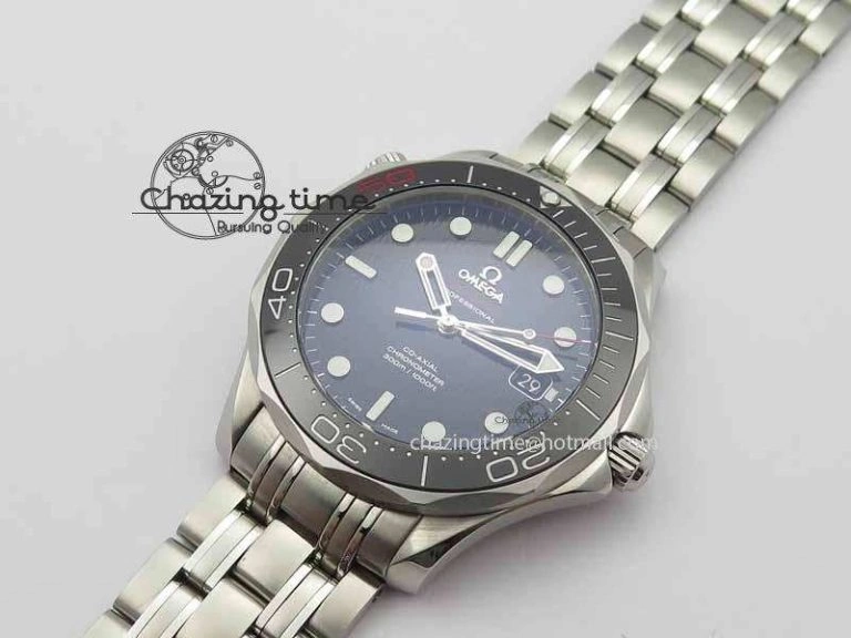 Seamaster 300M 007 SS MK 1:1 Best Edition Black 007 Dial Ceramic Bezel On SS Bracelet A Affordable 8178