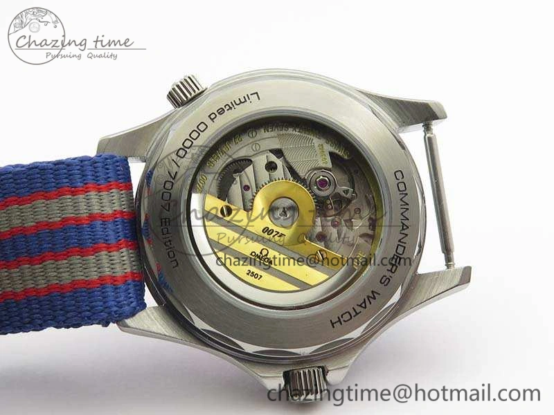 Seamaster 300M 007 SS URF 1:1 Best Edition White Dial Ceramic Bezel On Nylon Strap A2507(Free SS Bracelet) Functional 8118