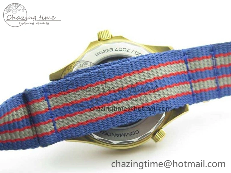 Tailored Seamaster 300M 007 YG URF 1:1 Best Edition White Dial Ceramic Bezel On Nylon Strap A 8115