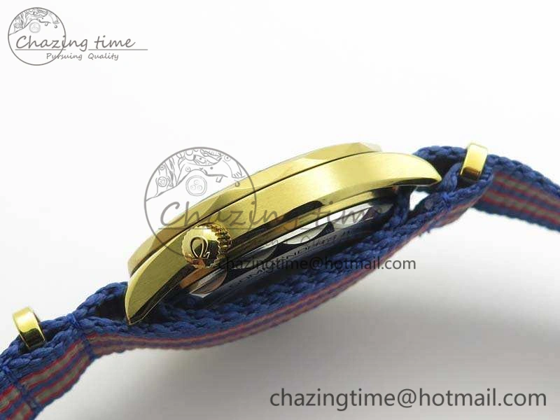 Tailored Seamaster 300M 007 YG URF 1:1 Best Edition White Dial Ceramic Bezel On Nylon Strap A 8115