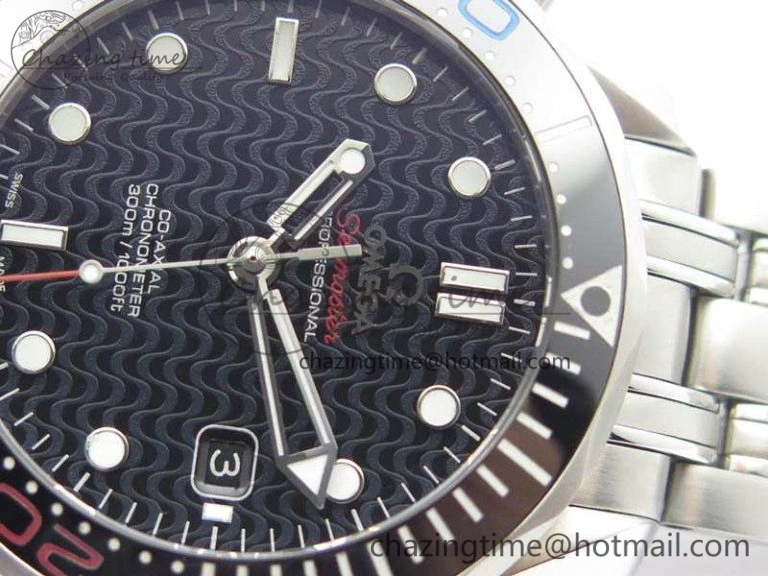 Practical Seamaster 300M 2016 Olympic SS OMF 1:1 Best Edition Black Dial Ceramic Bezel On SS Bracelet A 8149