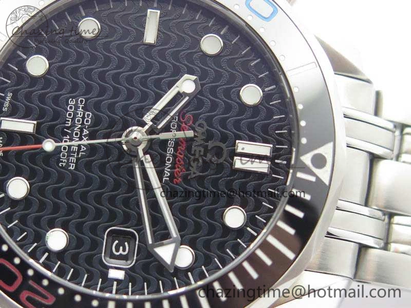 Practical Seamaster 300M 2016 Olympic SS OMF 1:1 Best Edition Black Dial Ceramic Bezel On SS Bracelet A 8149