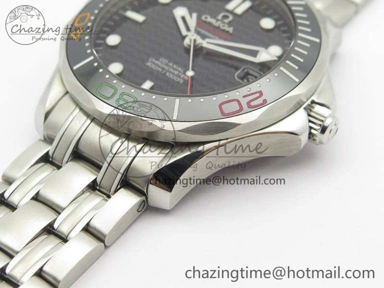 Practical Seamaster 300M 2016 Olympic SS OMF 1:1 Best Edition Black Dial Ceramic Bezel On SS Bracelet A 8149