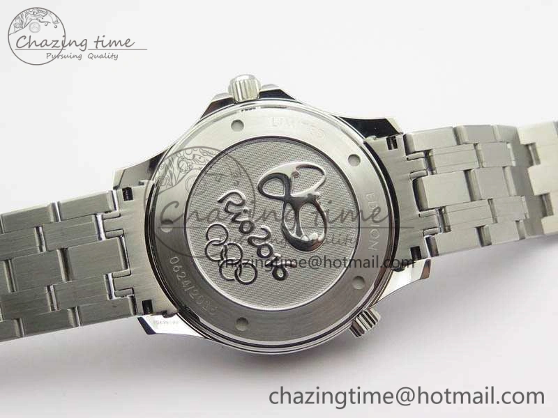 Practical Seamaster 300M 2016 Olympic SS OMF 1:1 Best Edition Black Dial Ceramic Bezel On SS Bracelet A 8149
