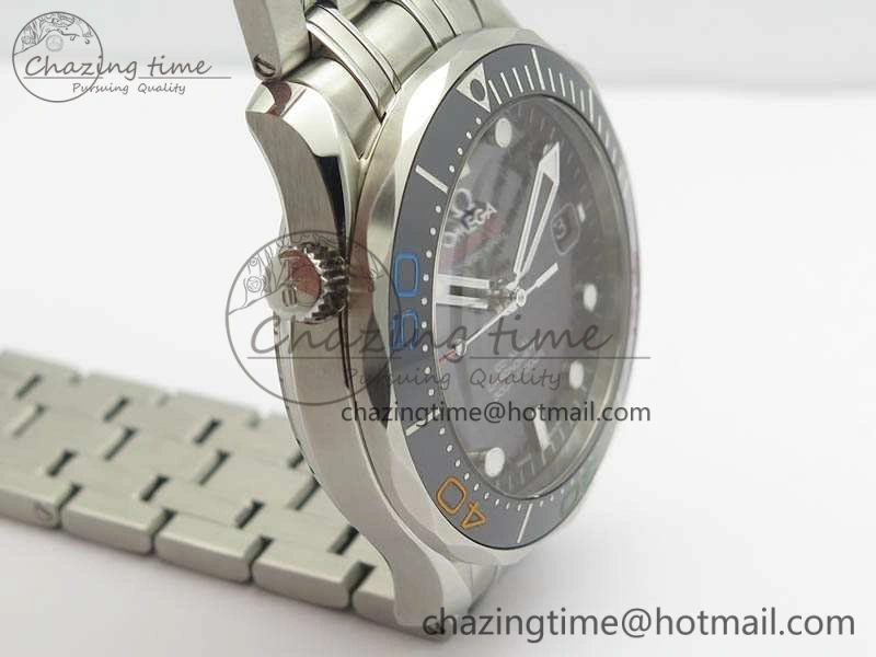 Practical Seamaster 300M 2016 Olympic SS OMF 1:1 Best Edition Black Dial Ceramic Bezel On SS Bracelet A 8149