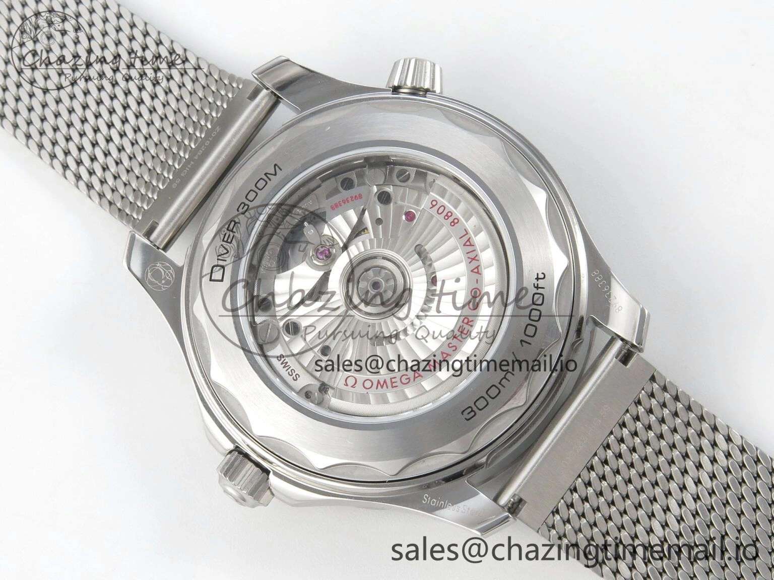 FreshLook Seamaster 300M 42mm SS VSF Best Edition Black Dial On Mesh Bracelet A 7658