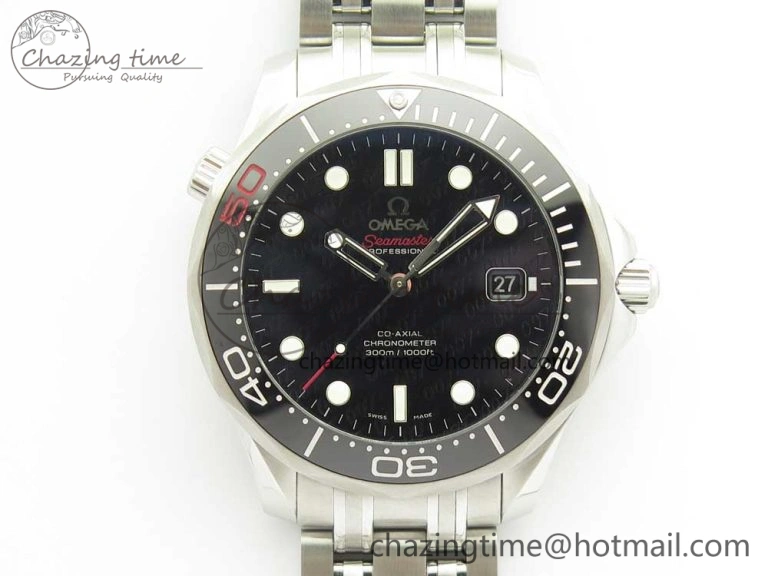 Seamaster 300M Chronometer SS “007” Limited Edition OMF 1:1 Best Edition on SS Bracelet A2824 (Black Balance Wheel) V Durable 7952