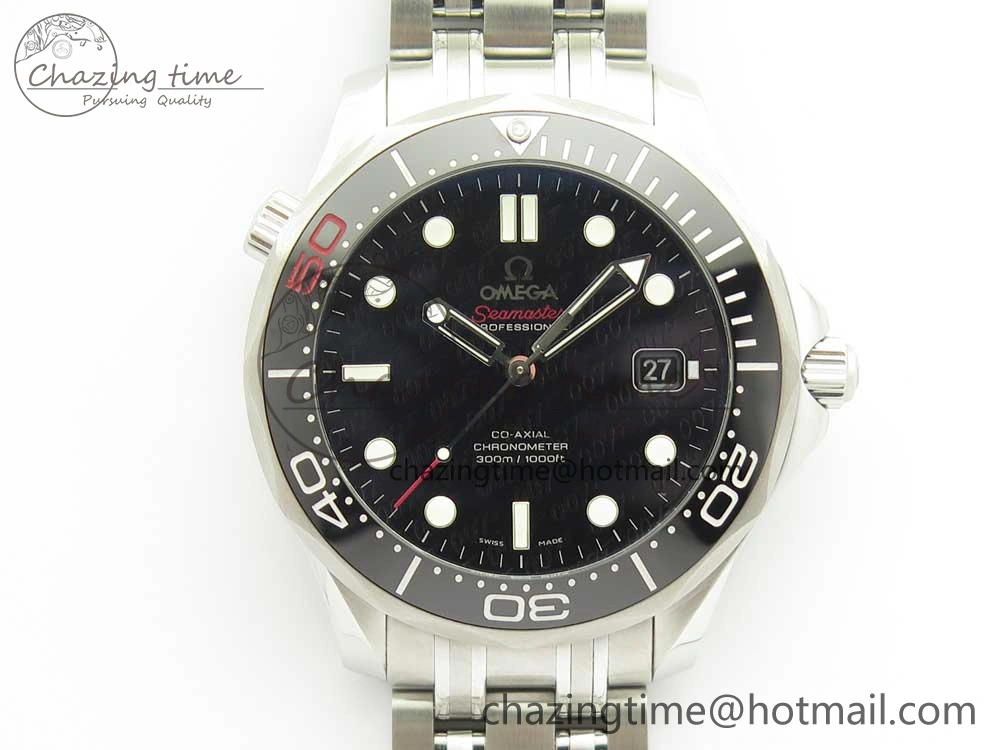 Seamaster 300M Chronometer SS “007” Limited Edition OMF 1:1 Best Edition on SS Bracelet A2824 (Black Balance Wheel) V Durable 7952