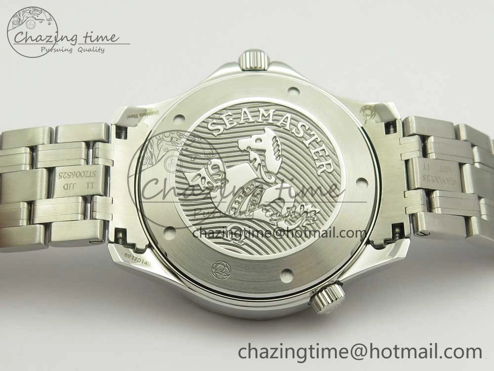 HighQuality Seamaster 300M Chronometer SS Black OMF 1:1 Best Edition on SS Bracelet A2824 (Black Balance Wheel) V 7954
