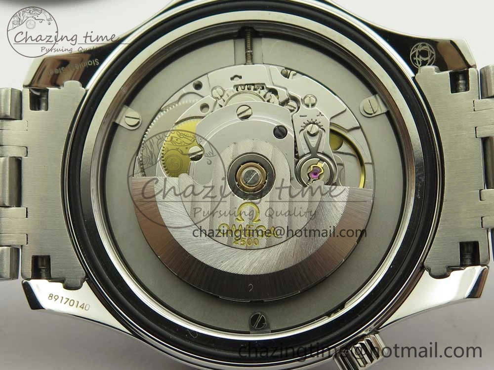 HighQuality Seamaster 300M Chronometer SS Black OMF 1:1 Best Edition on SS Bracelet A2824 (Black Balance Wheel) V 7954