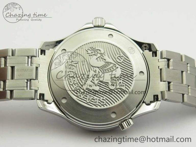 Seamaster 300M Chronometer SS Blue OMF 1:1 Best Edition on SS Bracelet A2824 (Black Balance Wheel) V Functional 7953