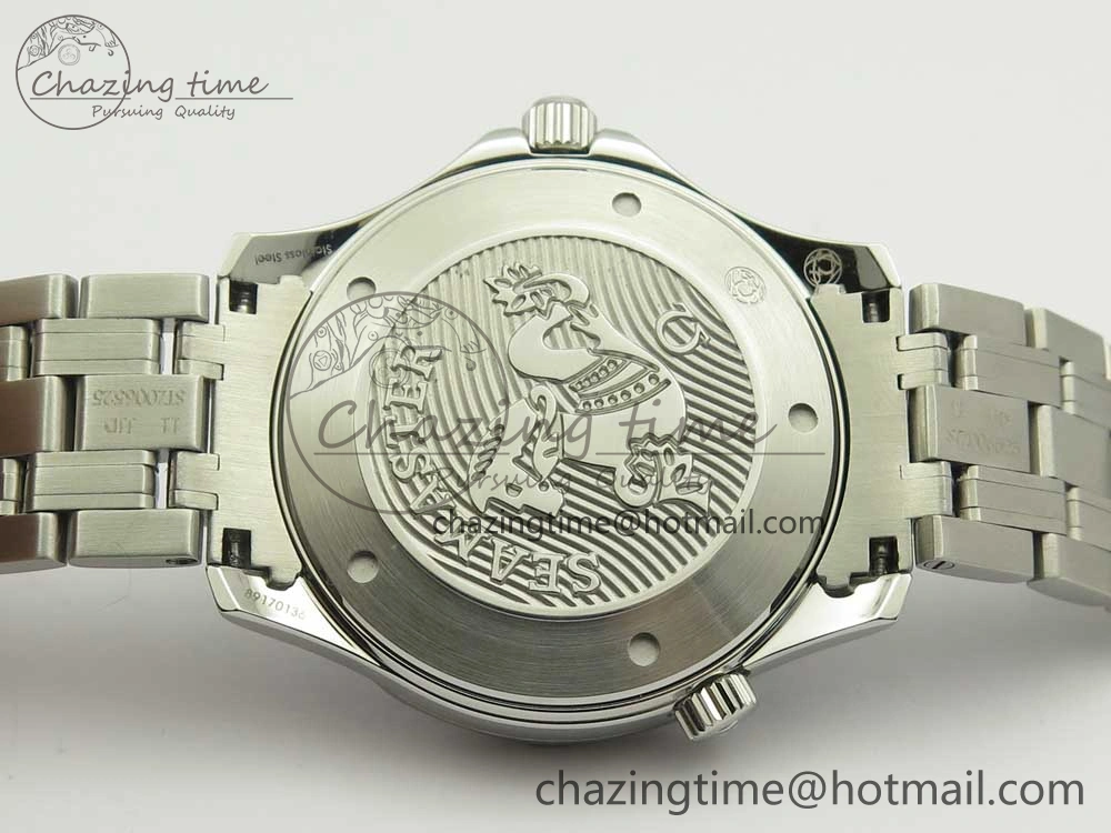 Seamaster 300M Chronometer SS Blue OMF 1:1 Best Edition on SS Bracelet A2824 (Black Balance Wheel) V Functional 7953