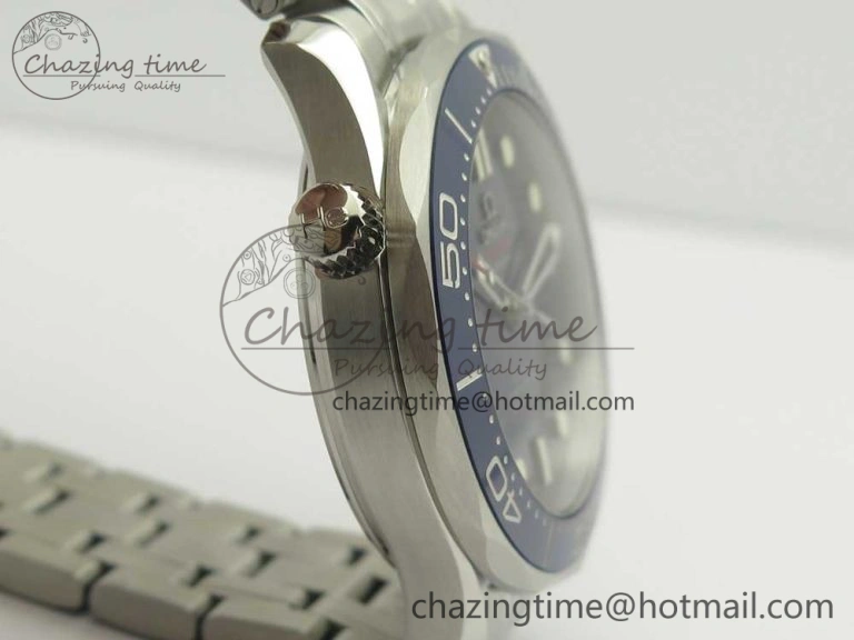 Seamaster 300M Chronometer SS Blue OMF 1:1 Best Edition on SS Bracelet A2824 (Black Balance Wheel) V Functional 7953