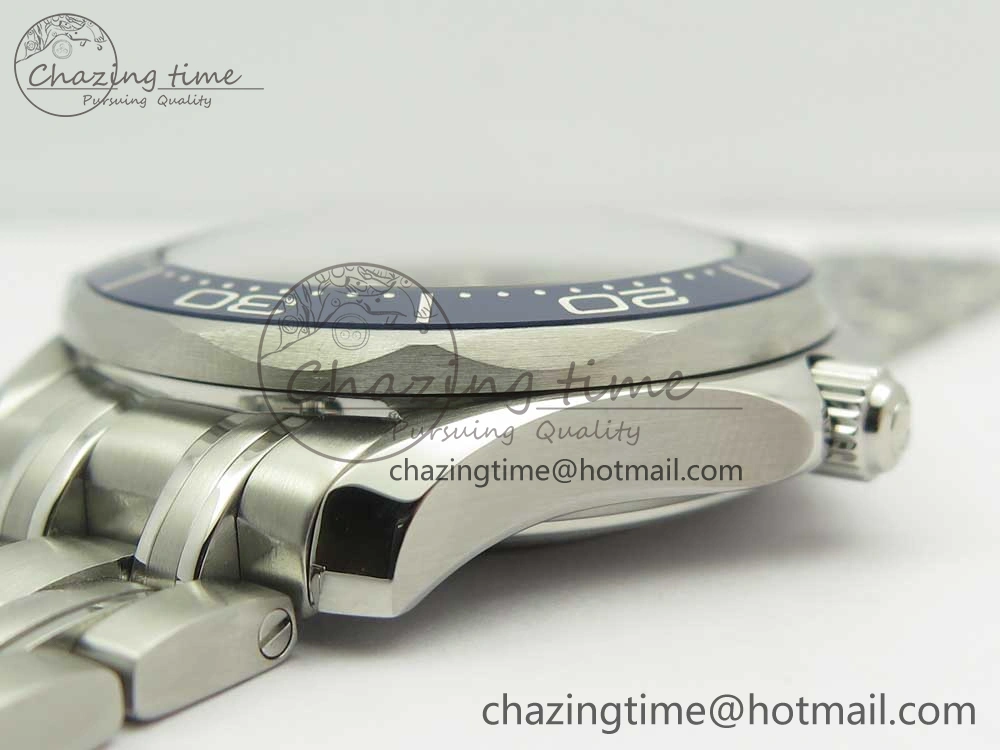 Seamaster 300M Chronometer SS Blue OMF 1:1 Best Edition on SS Bracelet A2824 (Black Balance Wheel) V Functional 7953